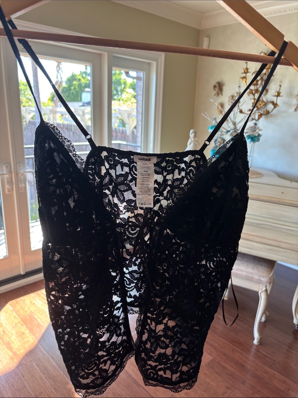 Garage Black Floral Lace Camisole
